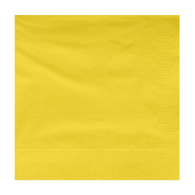 Servilleta Papel Cenefa Amarilla 40x40cm (50 Uds)