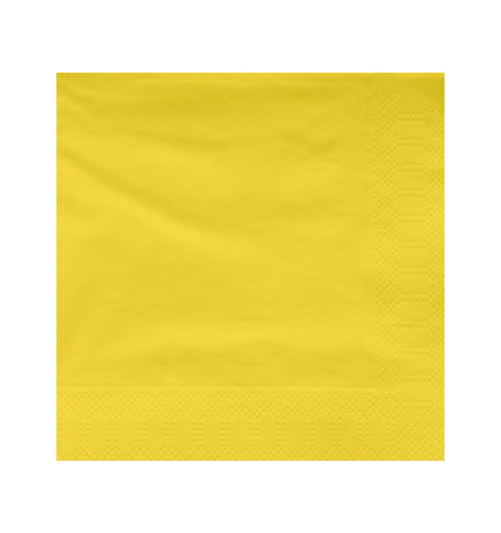 Servilleta Papel Cenefa Amarilla 40x40cm (50 Uds)