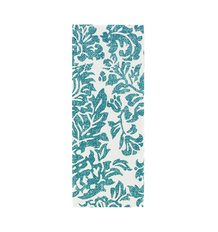 Servilleta Portacubiertos Airlaid  "Versalles" Turquesa 32x40cm 55g/m² (40 Uds)