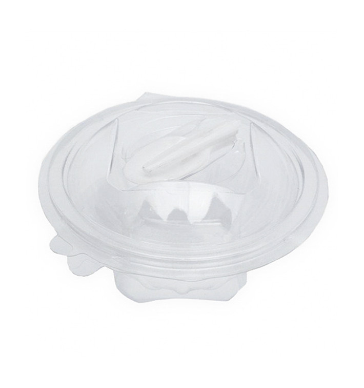Bol Redondo Bisagra APET con Cuchara 250ml Ø120mm (60 Uds)