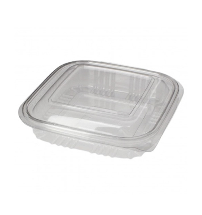 Tarrina Cuadrada Tapa Bisagra PET 250ml (900 Uds)