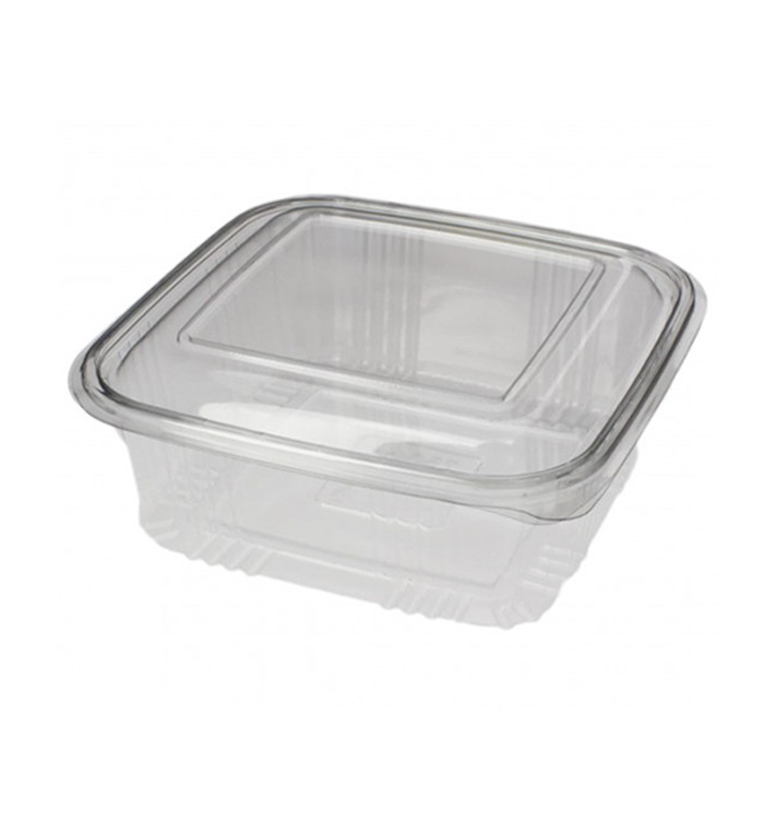 Tarrina Cuadrada Tapa Bisagra PET 750ml (600 Uds)