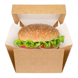 Caja Hamburguesa Gourmet Kraft 13x13x10cm (25 Uds)