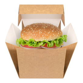 Caja Hamburguesa Gourmet Kraft 13x13x13cm (150 Uds)