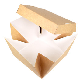 Caja Hamburguesa Gourmet Kraft 13x13x13cm (150 Uds)