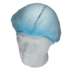 Gorros de Polipropileno Acordeón Detectable Azul Ø53cm (100 Uds)
