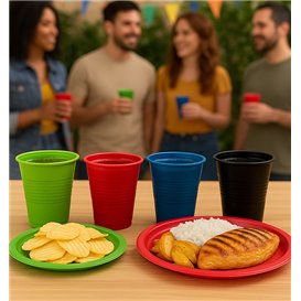 Vaso de Plastico PS Verde Lima 200ml Ø7cm (50 Uds)