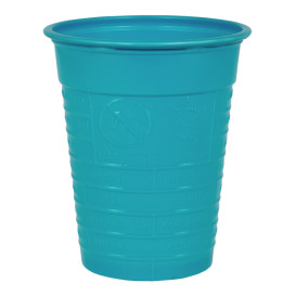 Vaso de Plastico PS Turquesa 200ml Ø7cm (50 Uds)