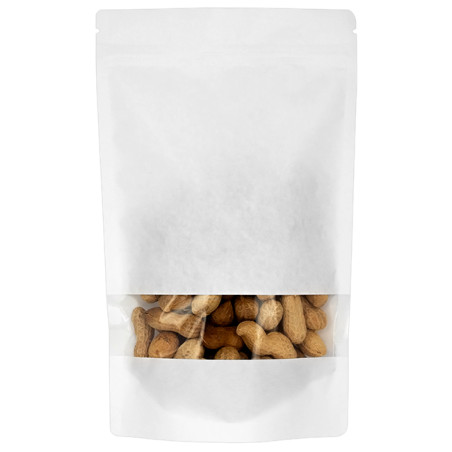 Bolsa Doypack Autocierre Zip y Ventana Blanco 16+8x26cm (1.000 Uds)