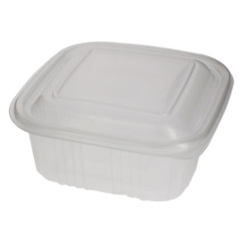 Tarrina Cuadrada Tapa Bisagra PP 500ml (50 Uds)