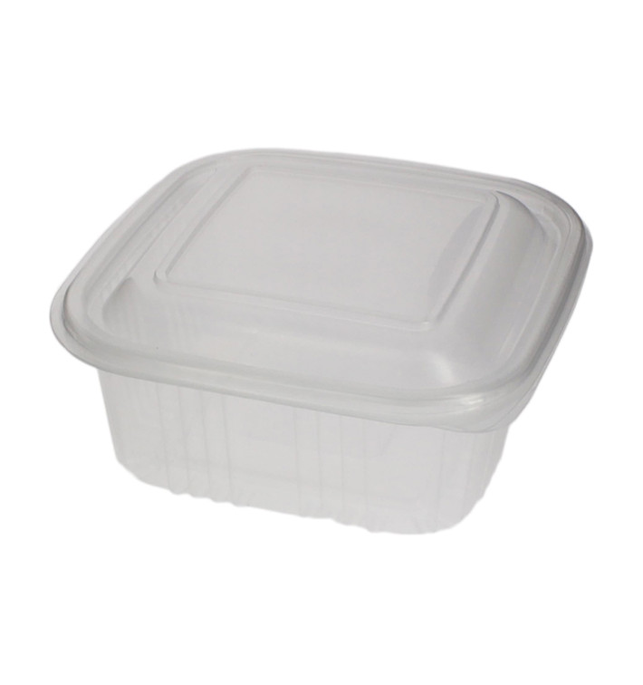 Tarrina Cuadrada Tapa Bisagra PP 500ml (50 Uds)