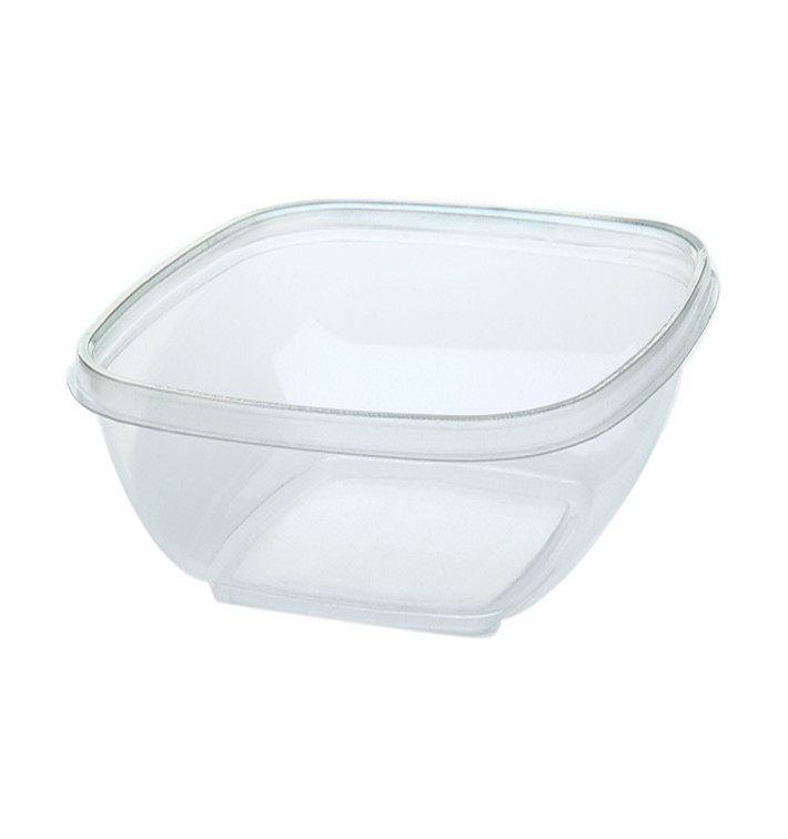 Bol de Plástico Cuadrado PET 500ml 125x125x70mm (50 Uds)