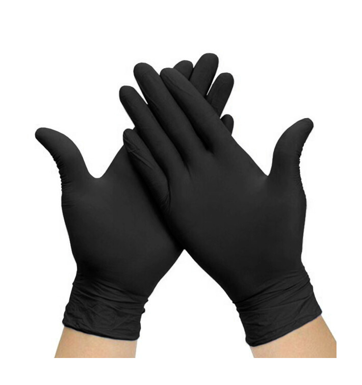 Guantes de Nitrilo Sin Talco Negro Talla S AQL 1.5 (1000 Uds)