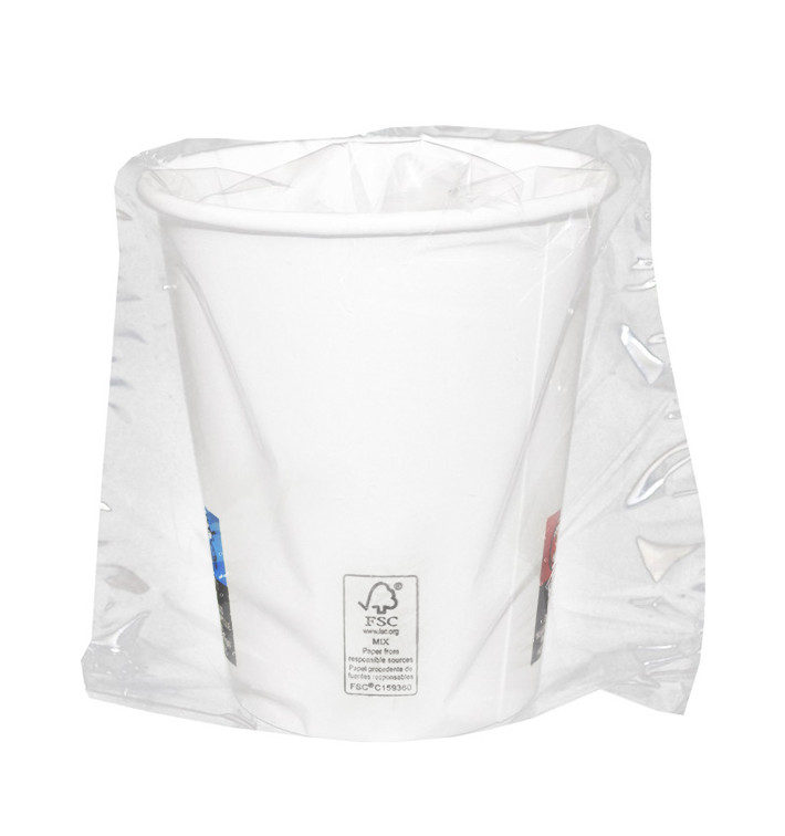 Vaso Cartón Enfundado 9 Oz/280ml Blanco Ø8,1cm (30 Uds)