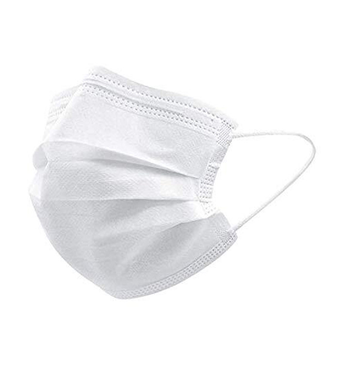 Mascarilla Triple Capa con Gomas Tipo I Blanco (1000 Uds)