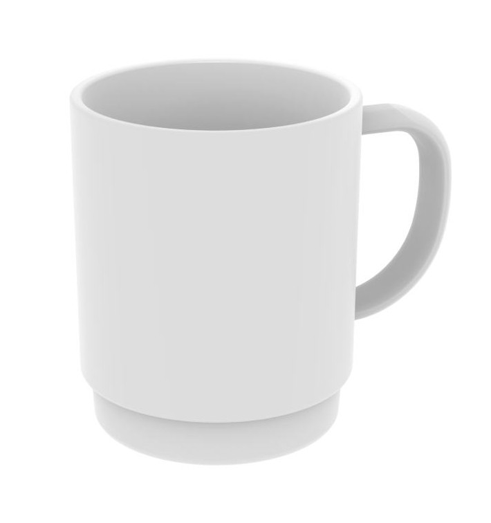 Taza Reutilizable SAN "Chocolate" Blanco 310ml (6 Uds)