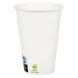 Vaso Cartón 12Oz/385ml Blanco Ø9,0cm (50 Uds)