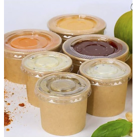 Tarrina para Salsas Cartón Kraft 100ml Ø7,3cm (50 Uds)