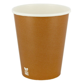 Vaso Cartón Plastic Free 8 Oz/240ml "Caramelo" Ø8cm (50 Uds)