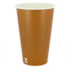 Vaso Cartón Plastic Free 12 Oz/360ml "Caramelo" Ø8cm (1.000 Uds)