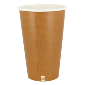 Vaso Cartón Plastic Free 16 Oz/480ml "Caramelo" Ø9cm (1.000 Uds)