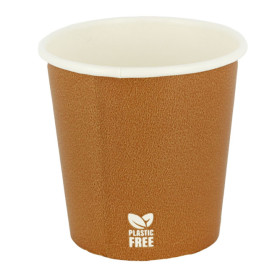 Vaso Cartón Plastic Free 4 Oz/120ml "Caramelo" Ø6,2cm (1.000 Uds)