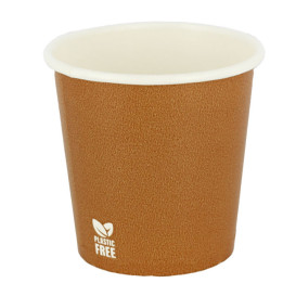 Vaso Cartón Plastic Free 4 Oz/120ml "Caramelo" Ø6,2cm (100 Uds)
