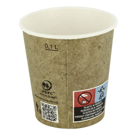 Vaso Cartón 4Oz/120ml Kraft Ø6,2cm (2000 Uds)