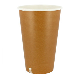 Vaso Cartón Plastic Free 16 Oz/480ml "Caramelo" Ø9cm (50 Uds)