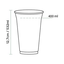 Vaso de Plástico PET 532 ml Ø9,5cm (50 Uds)