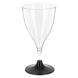 Copa Reutilizable PS Agua/Vino Pie Antracita 200ml 2P (48 Uds)