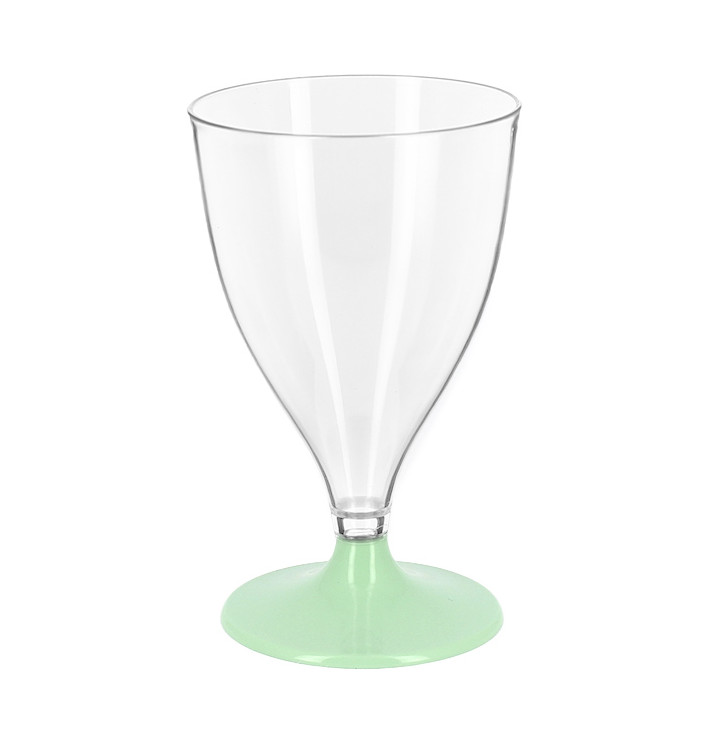 Copa Reutilizable PS Agua/Vino Pie Verde 200ml 2P (6 Uds)