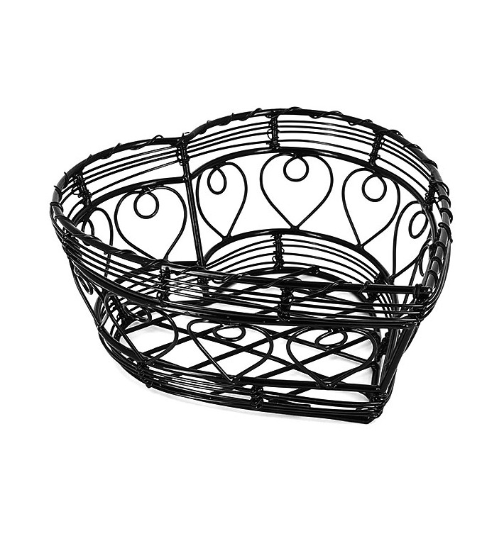 Cesta Corazón de Acero Negro 180x180x90mm (1 Ud)