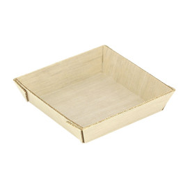 Mini Plato de Madera Cuadrado 6x6x1,5cm (20 Uds)