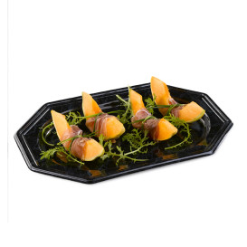  Bandeja de Plastico Catering Octog. Marmol 36x24 cm (50 Uds)