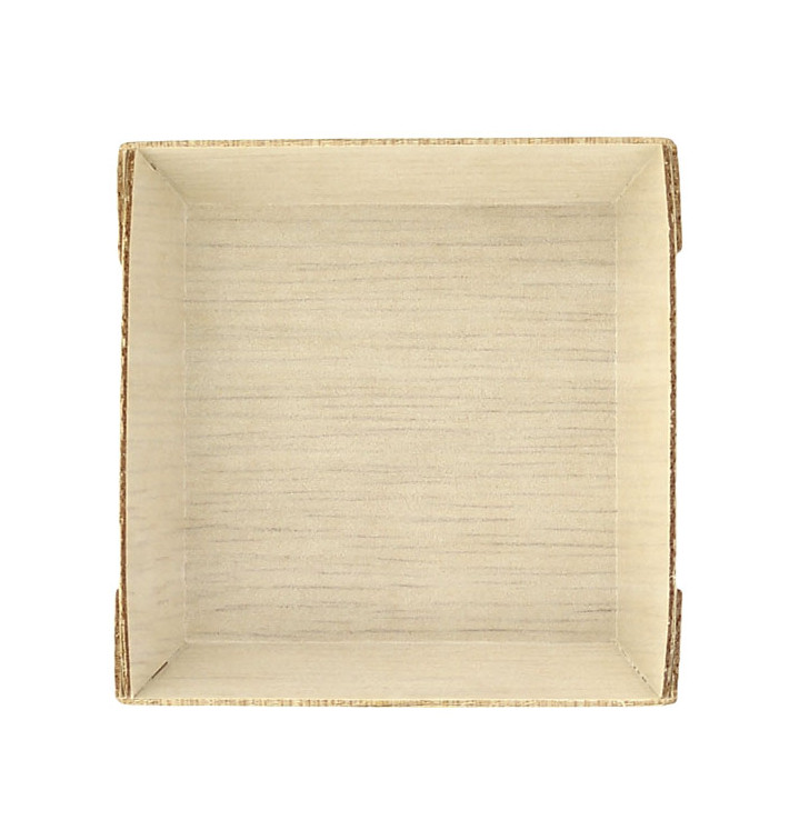 Mini Plato de Madera Cuadrado 6x6x1,5cm (200 Uds)