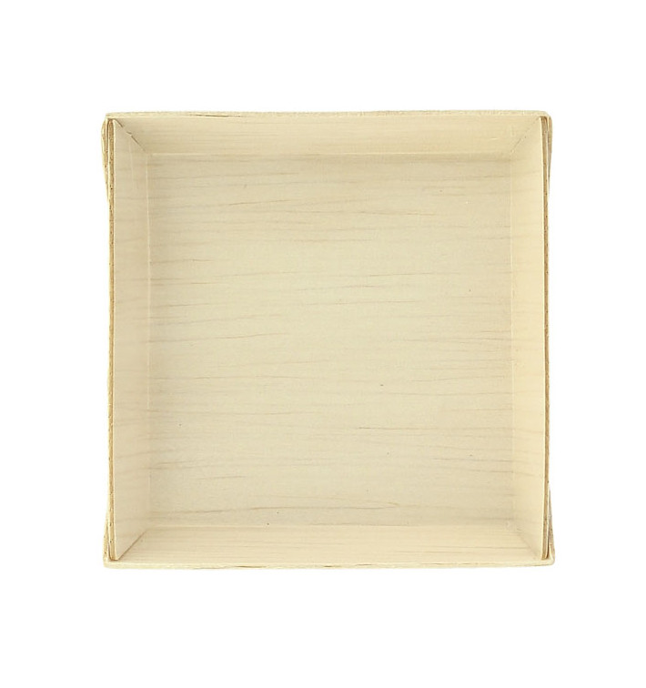 Mini Plato de Madera Cuadrado 7x7x1,5cm (20 Uds)