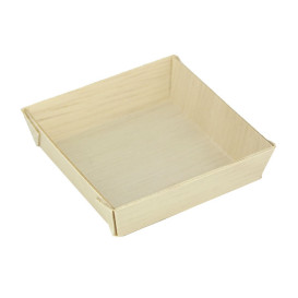 Mini Plato de Madera Cuadrado 7x7x1,5cm (20 Uds)