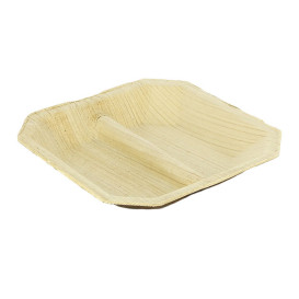Mini Plato Cuadrado Hoja de Palma 2C 10x10cm (100 Uds)