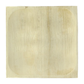 Plato Cuadrado Hoja de Palma 4C 20,5X20,5cm (100 Uds)