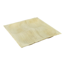 Plato Cuadrado Hoja de Palma 4C 20,5X20,5cm (100 Uds)