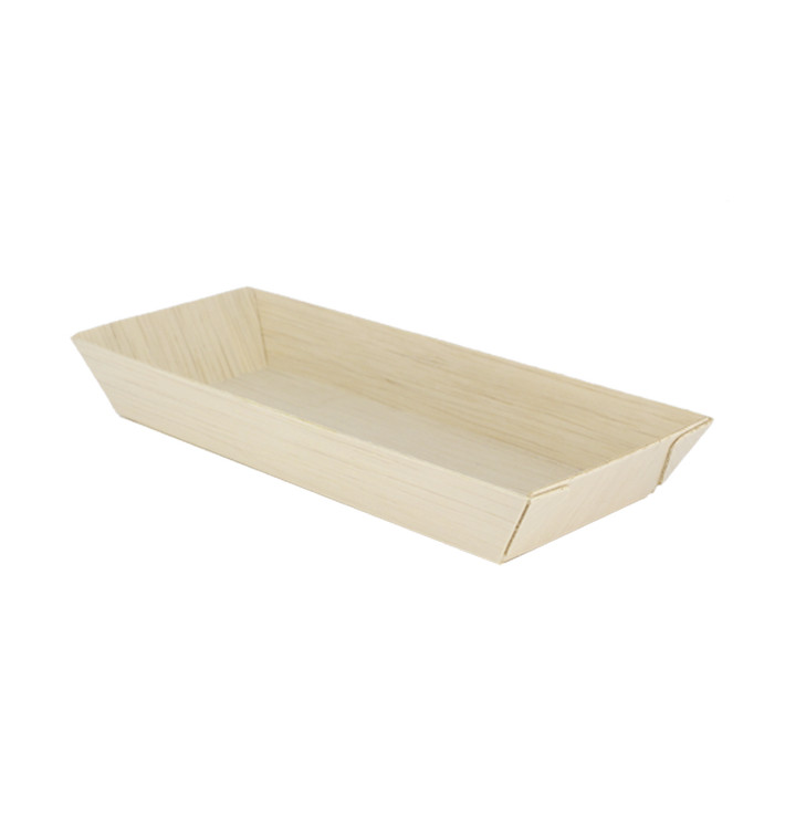 Bandeja de Madera 21,5x8,5x2,8cm 350ml (100 Uds)