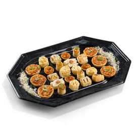  Bandeja de Plastico Catering Octog. Marmol 55x38 cm (5 Uds)