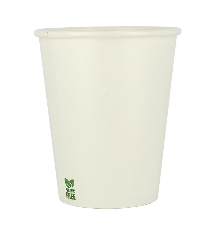 Vaso Cartón Plastic Free 8 Oz/240ml Blanco Ø8cm (50 Uds)