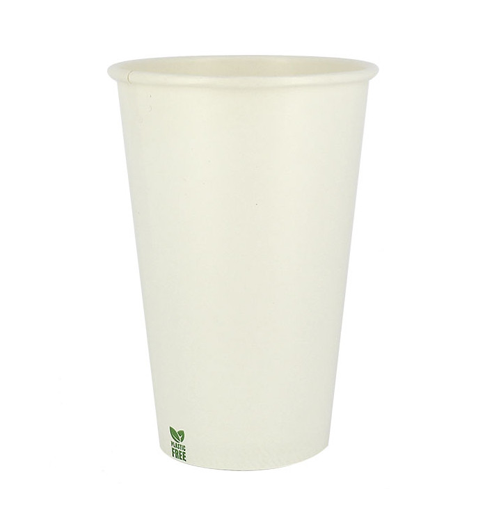Vaso Cartón Plastic Free 16 Oz/480ml Blanco Ø9cm (50 Uds)