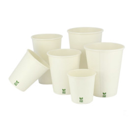 Vaso Cartón Plastic Free 7 Oz/210ml Blanco Ø7cm (50 Uds)