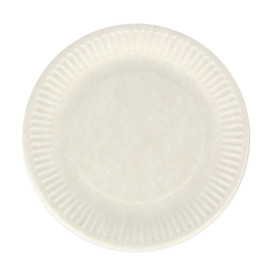 Plato de Papel Blanco Biodegradable Ø18 cm (20 Uds)