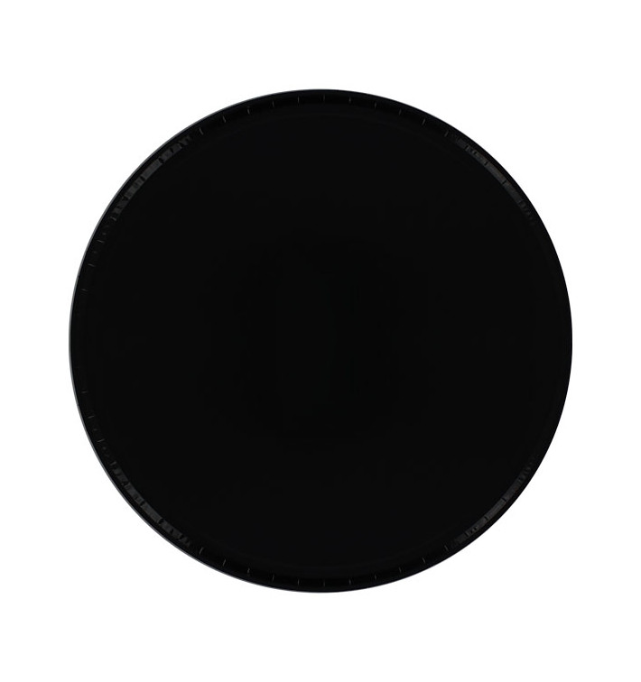 Plato Pizza de Carton Laminado PET Negro 300 mm (100 Uds)