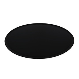 Plato Pizza de Carton Laminado PET Negro 300 mm (100 Uds)
