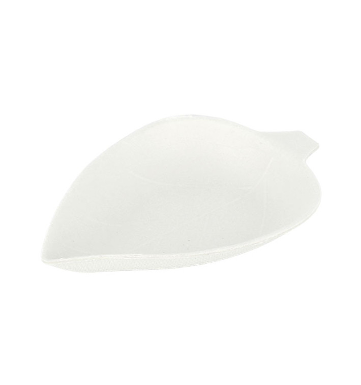 Mini Plato Caña de Azúcar Hoja Blanco 9x6cm (600 Uds)